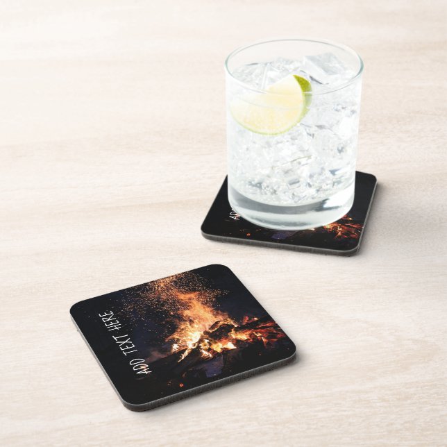 Campfire at Night Beverage Coaster (Right Side)