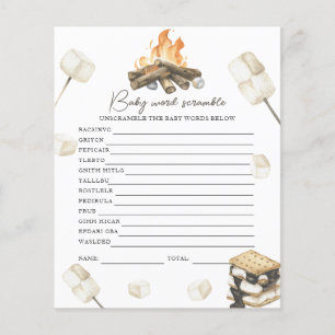 Campfire baby shower - Baby Word Scramble