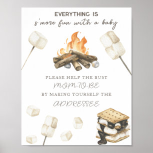 Campfire baby shower - Help the Busy Mom-to-Be Poster