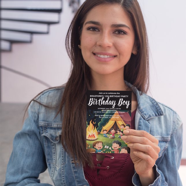 Campfire Birthday Party Gathering Invite (Creator Uploaded)