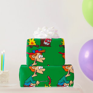 Campfire Boy Roasting Hot Dog Wrapping Paper