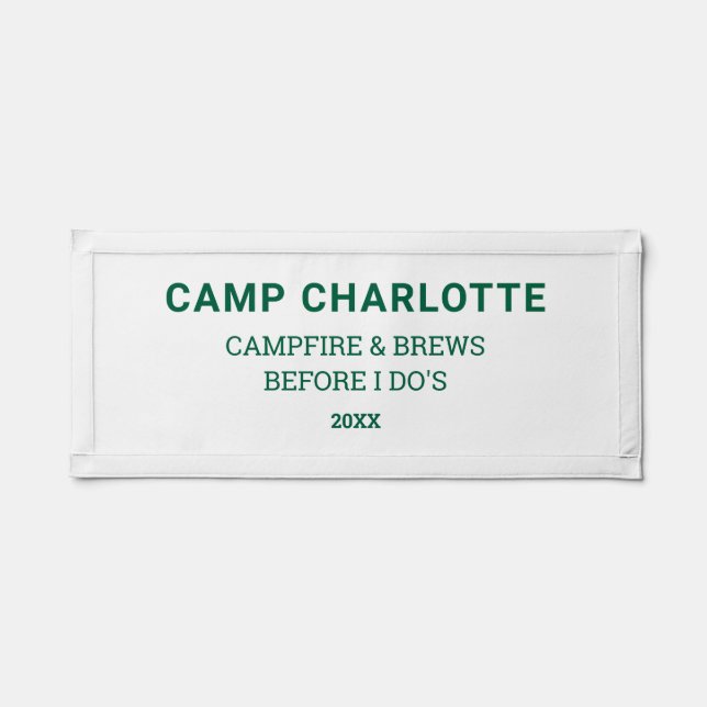 Campfire & Brews Camp Theme Bachelorette Decor Pennant (Front)
