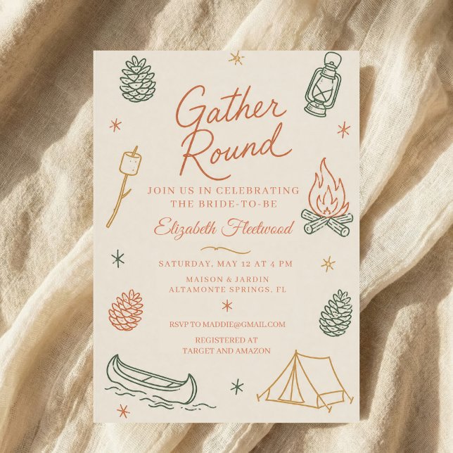 campfire bridal shower camping invitation (Creator Uploaded)