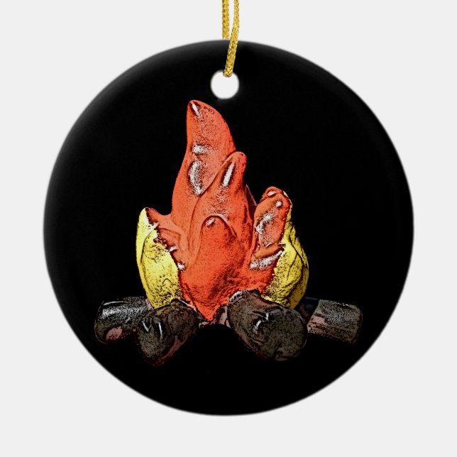 Campfire Burning Ornament (Front)