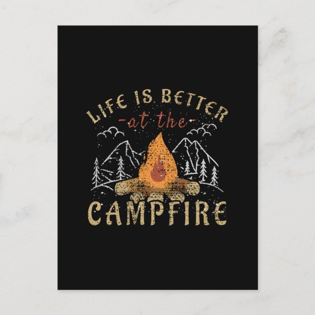 Campfire Camping Design Postcard (Front)