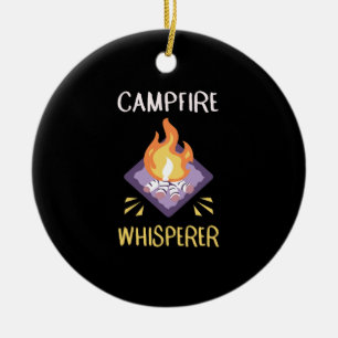 Campfire Camping Gifts Ceramic Ornament