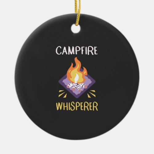 Campfire Camping Gifts Ceramic Ornament