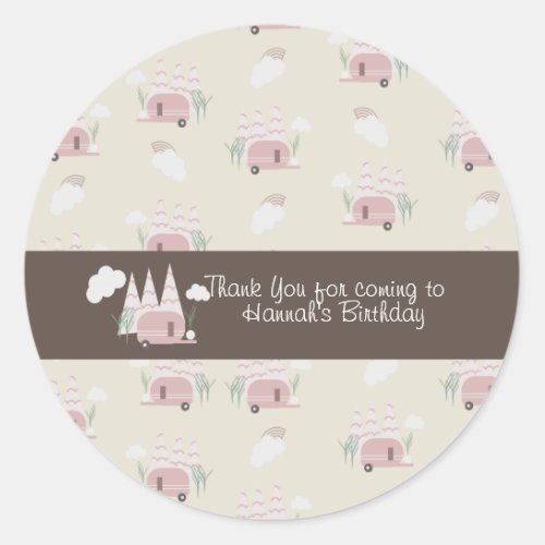 Campfire Camping Outdoor Birthday Boho  Classic Round Sticker