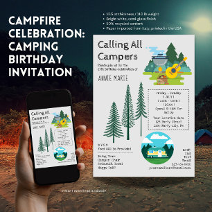 Campfire Celebration: Camping Birthday Invitation