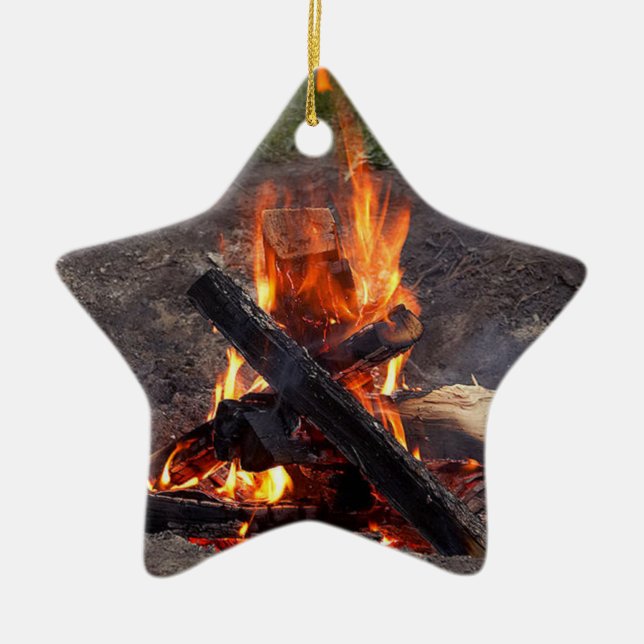 Campfire Ceramic Ornament (Front)