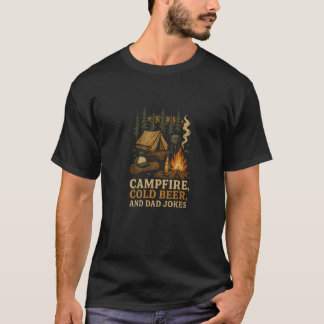 Campfire Cold Beer And Dad Jokes Premium T-Shirt