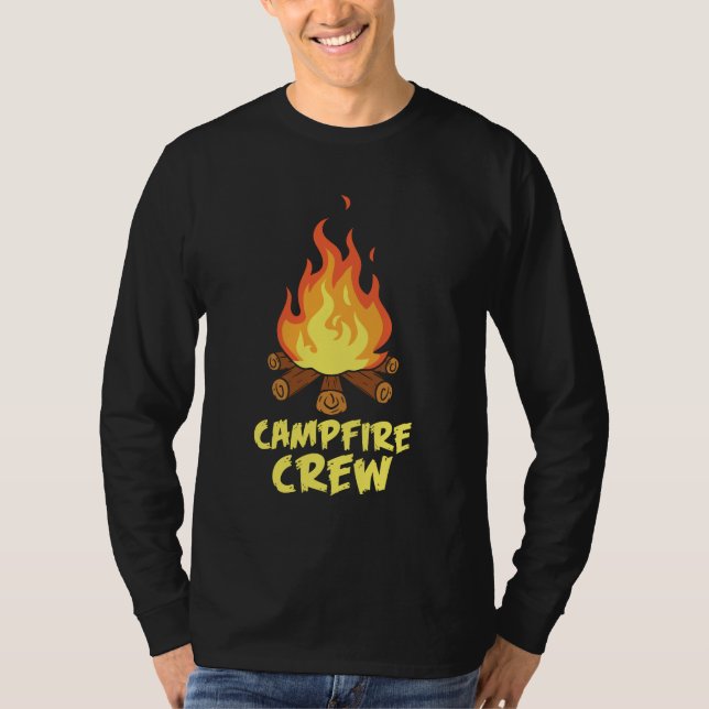 Campfire Crew Family Camping Vacation T-Shirt (Front)