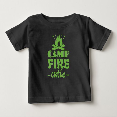 Campfire Cutie Camping Baby Kids Toddler Camping Baby T_Shirt