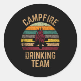Campfire Drinking Team Beer Alcohol Camg Classic Round Sticker