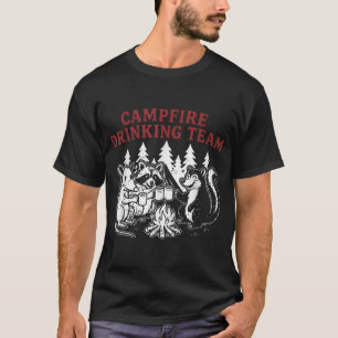 Campfire Drinking Team Opossum Raccoon Squirrel  T-Shirt