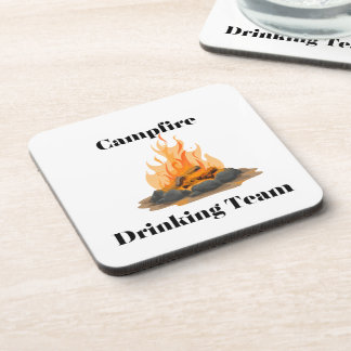 Campfire Drinking Team with a campfire on a  Beverage Coaster
