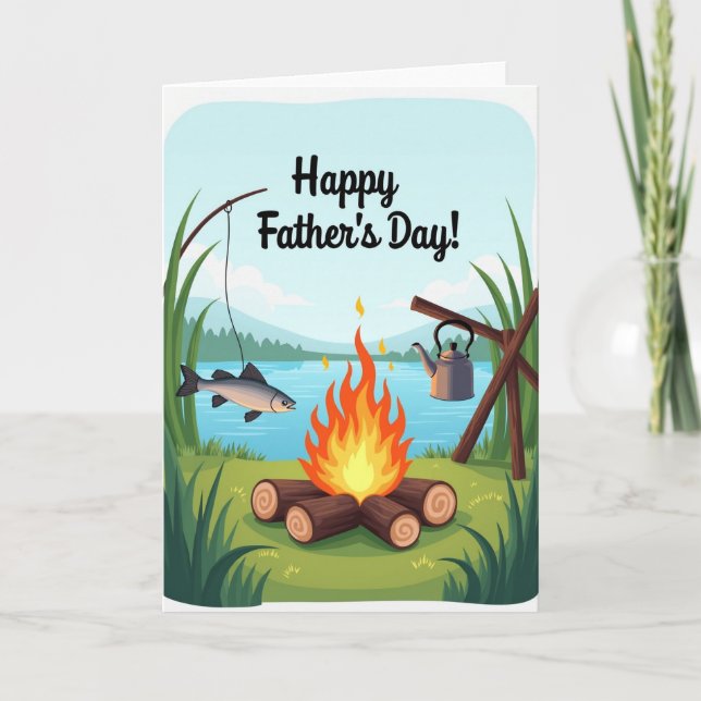 Campfire Fathers Day Scene Card (Front)