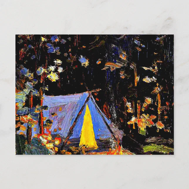 Campfire, fine art painting by Tom Thomson Postcard Zazzle