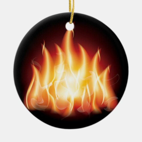 Campfire Flame Fire Ceramic Ornament