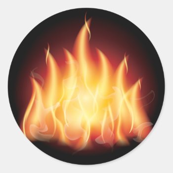 Campfire Flame Fire Classic Round Sticker by esoticastore at Zazzle