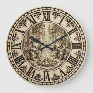 Campfire Gnomes Wall Clock 