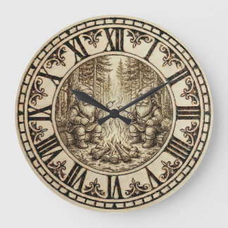 Campfire Gnomes Wall Clock