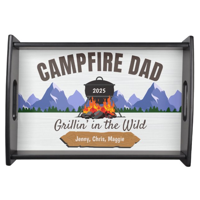 Campfire Grilling Dad  Serving Tray (Front)