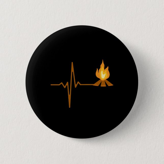 Campfire Heartbeat Camping Button (Front)