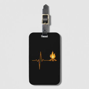 Campfire Heartbeat Camping Luggage Tag