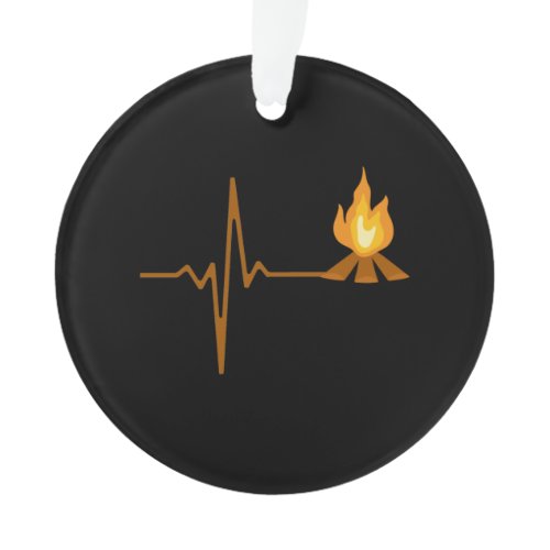 Campfire Heartbeat Camping Ornament