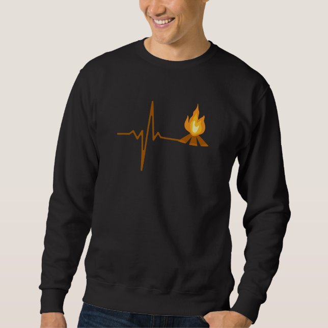 Campfire Heartbeat Camping Sweatshirt (Front)