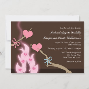 Campfire Hearts Campground Wedding Invitations