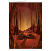 Campfire in the forest. (Front)
