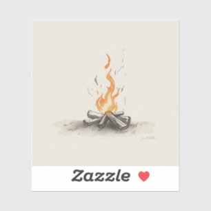 campfire-inspired painting images sticker