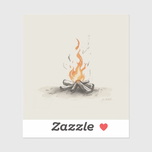campfire-inspired painting images sticker (Sheet)
