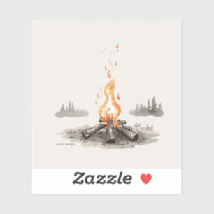 campfire-inspired painting images sticker