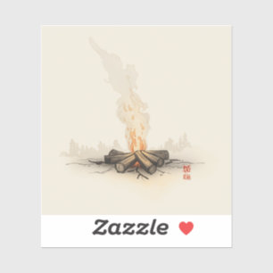 campfire-inspired painting images sticker