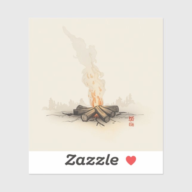 campfire-inspired painting images sticker (Sheet)