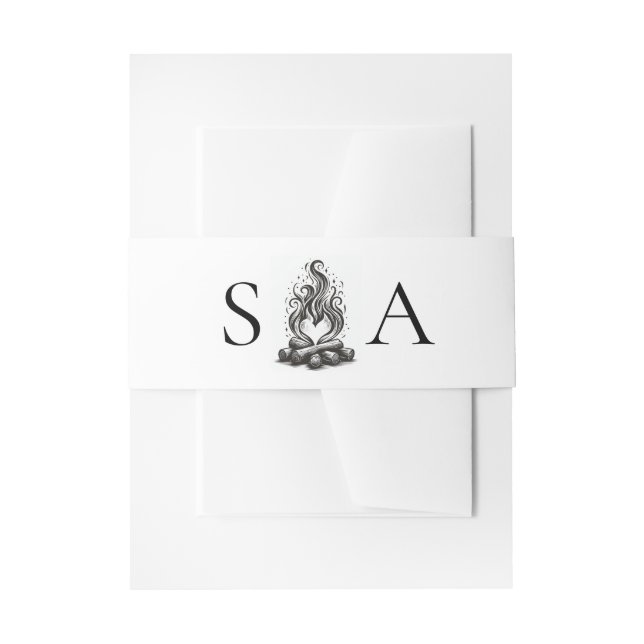 Campfire Love Wedding Invitation Belly Band (Front Example)