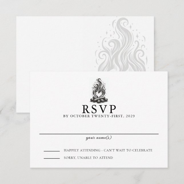 Campfire Love Wedding RSVP Card (Front/Back)