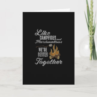 Campfire Marshmallows Better Together Distressed V Card