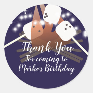 Campfire Marshmallows Stars Camping Outdoor  Classic Round Sticker