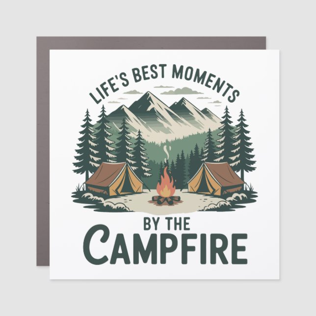 Campfire Moments Fridge  Car Magnet (Front)