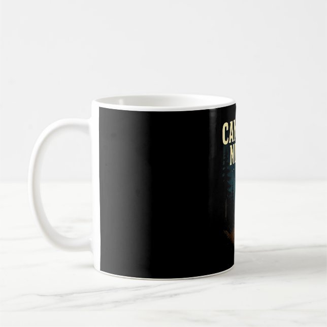 Campfire nights camping forest mountains  coffee mug (Left)