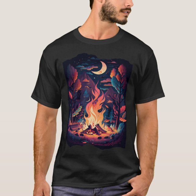 Campfire Outdoor Bushcraft Camping Nature Hiking C T-Shirt (Front)