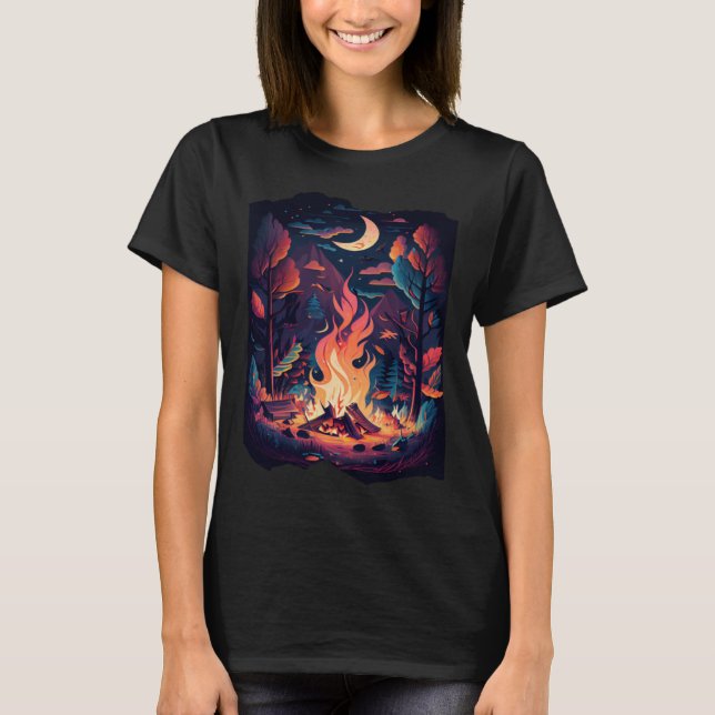 Campfire Outdoor Bushcraft Camping Nature Hiking C T-Shirt (Front)