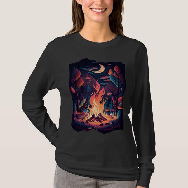 Campfire Outdoor Bushcraft Camping Nature Hiking C T-Shirt (Front)