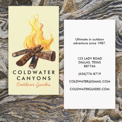 Campfire Outdoorsy Camp Hike Adventure Scouts Business Card