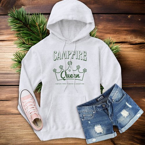 Campfire Queen Bride Camp Bachelorette Party Chic Hoodie