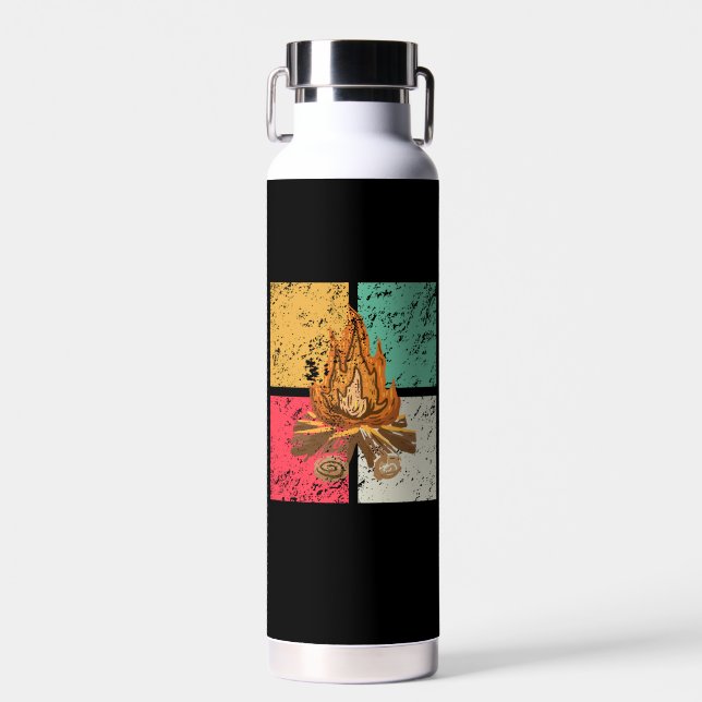 Campfire Retro Vintage  Water Bottle (Front)